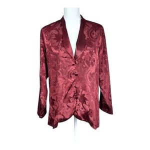 VINTAGE Victoria’s Secret Gold Label Burgundy Button Down Sleep Top Size Small